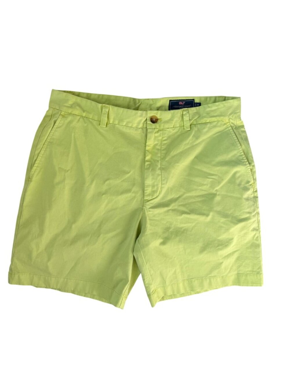 Vineyard Vines Shorts Mens Size 35 Breaker Short Lime Yellow Cotton Stretch